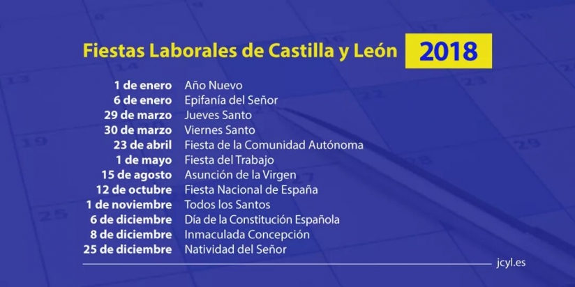ÉSTE ES EL CALENDARIO LABORAL EN CASTILLA Y LEóN PARA 2018