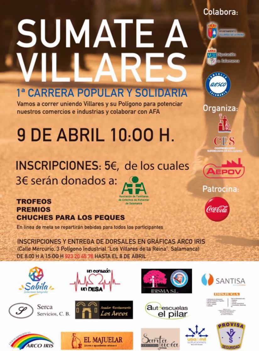 ABIERTO EL PLAZO PARA INSCRIBIRSE EN LA I CARRERA SOLIDARIA 'SúMATE A VILLARES' EN APOYO AL COMERCIO