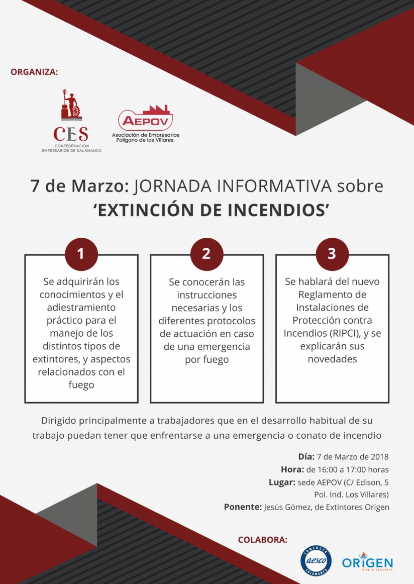 CES Y AEPOV ORGANIZAN UNA JORNADA SOBRE ‘EXTINCIóN DE INCENDIOS’ PARA ENSEñAR A ACTUAR SI HAY FUEGO